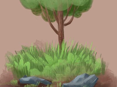 Painting Test 01 forest rocks tree