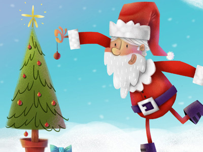 Santa Dribbble christmas decorations santa tree winter