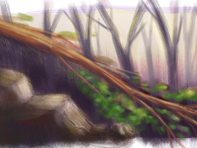 Painting test "Forest" forest painting