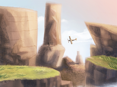 canyon "test painting" canyon flying plane rocks