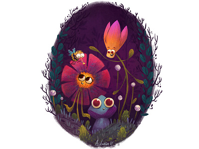 The life of mushrooms #1 character design cute flowers kidlitart mushrooms nature