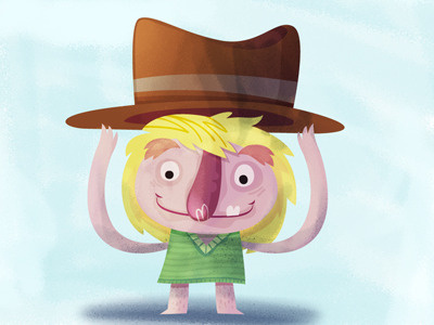 new hat big nose blonde character hat scruffy vector