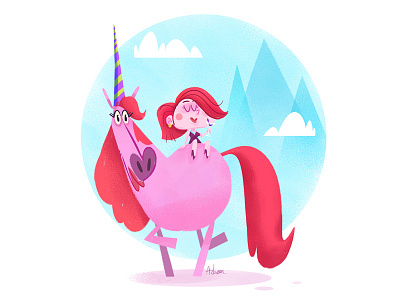 Unicorn Lady animal art character art character design cute animal cute art illustration mythical creature redhead sassy unicorn