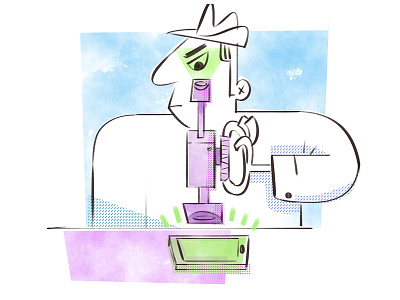 Digital Sleuth character character design conceptual illustration detective illustration microscope mobile sleuth