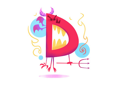 mr. D 36 days of type character character design devil illustration vector