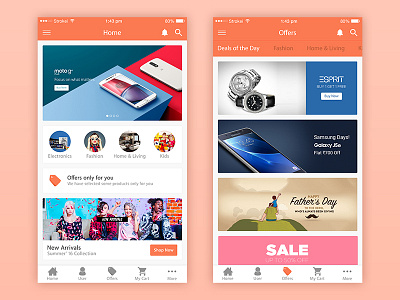 eCommerce iPhone 6 ecommerce followers followings free psd gui home ios iphone offers pitch tile ui ux