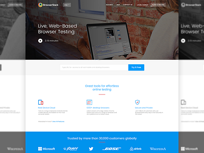 Browserstack Redesign clean design features homepage landing minimal page redesign ui ux webpage website