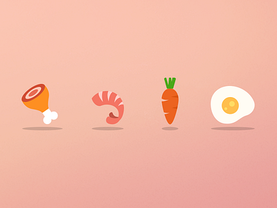 Food Icons buuuk carrot egg flat food icon iconset poultry prawn seafood set vegetable