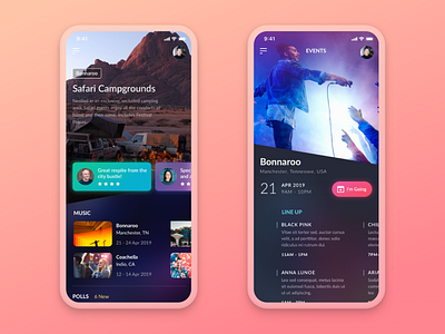 Events Feed and Line Up buuuk dashboard events feed festival ios iphone line up music ui