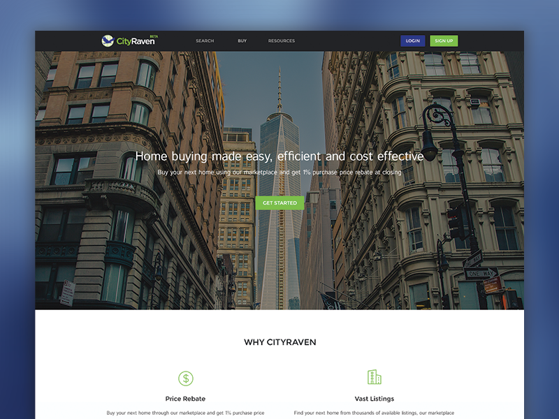 Landing Page dark grey blue green light landing page