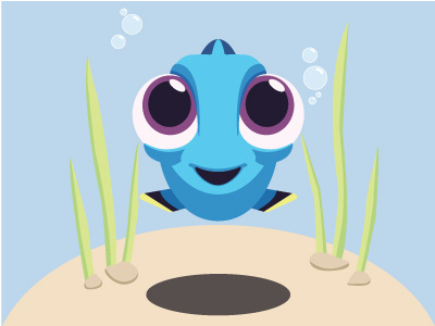 Dory cute disney dory finding dory finding nemo illustration illustrator pixar rebound vector