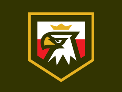Aquila Fortis Logo branding eagle eagles gold logo mascot poland polish sport sports white