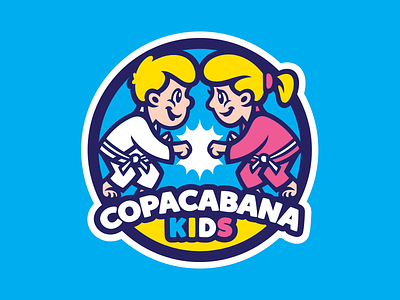 Copacabana Kids bjj brazilian jiu jitsu copacabana fight fighter grappler jiu jitsu kids logo mascot sports logo