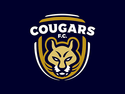 COUGARS F.C. animal cougar cougars crest football logo mascot soccer sport
