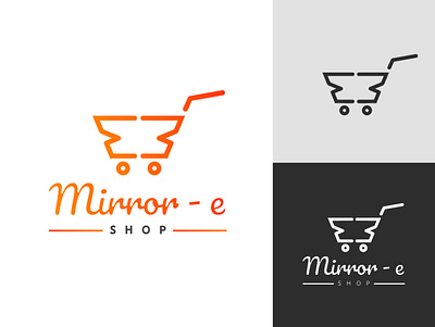 Mirror - E Shop adobe illustrator branding branding identity design calligraphy logo design flat logo gradient gradient logo graphic design graphixvai illustration logo minimalist logo shop logo shopping shopping logo simple logo ui vector logo