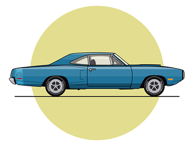 1970 Dodge SuperBee americana car illustration mopar muscle car musclecar sketch sketchapp