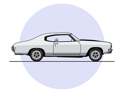 1970 Chevrolet Chevelle SS car illustration mopar muscle car musclecar sketch sketchapp svg vector