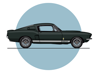 1967 Ford Mustang GT500 automotive car illustration mopar muscle car musclecar sketch sketchapp