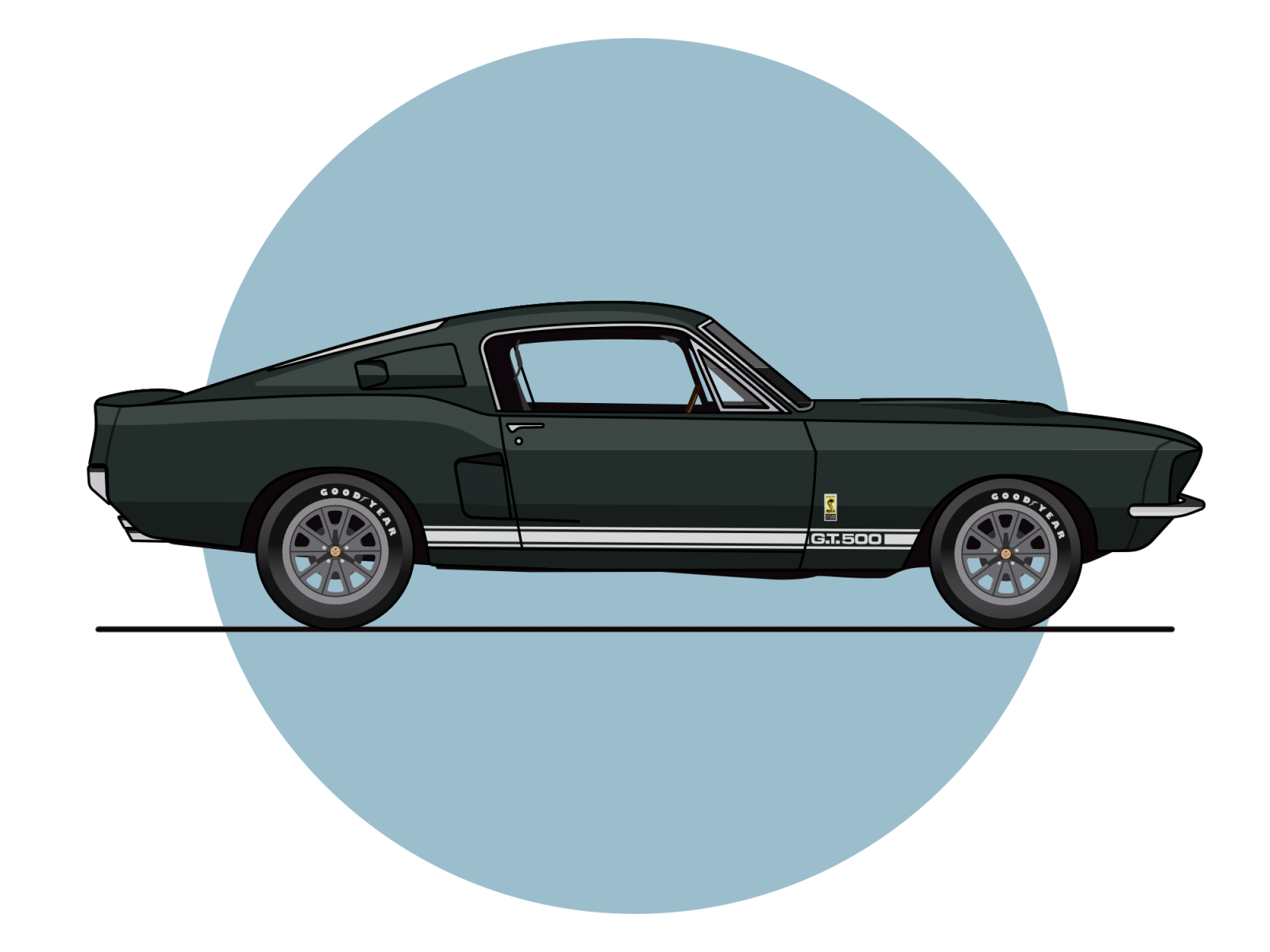 shelby mustang 1967 drawing