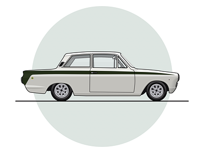 1966 Mk1 Lotus Cortina car illustration lotus sketch sketchapp vector