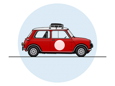 1966 Mini Cooper S Rally car illustration mini sketch sketchapp vector vector art vector illustration