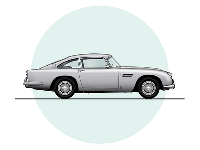 1965 Aston Martin DB5 aston martin automotive car db5 illustration sketch sketchapp vector