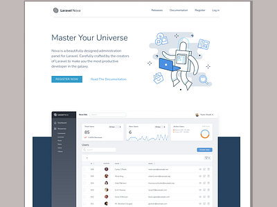 LaravelNova landing page