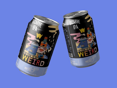 beer can mock up- WeirdBeer branding design graphic design illustration logo typography vector