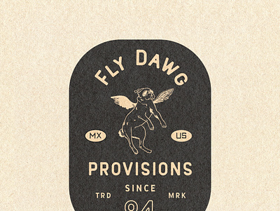 Fly Dawg Provisions branding illustration logo vector
