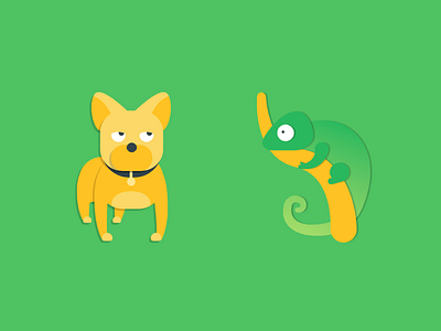 Who is your pet? animal bulldog bully dog flat green icon iguana illustration pet