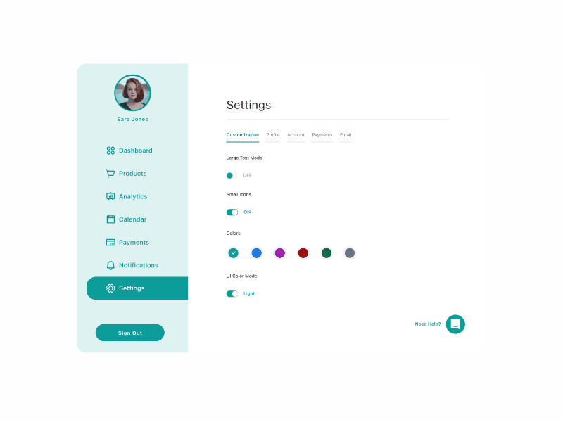 Settings - Dark and Light Mode 007 animation daily ui day 7 dailyui dailyui007 day 7 design gif settings ui ui design ux uxui