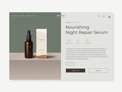 Daily UI - Day 012 "Ecommerce Shop" 100daysofui branding cosmetics dailyui design ecommerce ecommerce design ecommerce store ecommerce ui green minimalist natural natural colors nature online shop skincare skincare store ui ui design ux