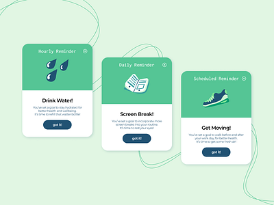 Daily UI Day 16 - "Pop-Up / Overlay" 100daysofui app concept app design daily ui 16 dailyui day 16 design green health app mobile design modal modal design overlay pop up popup reminder ui ui design ux web design