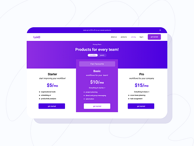 Daily UI Day 30 - "Pricing" 100daysofui app design dailyui design payment plans price options price plans prices ui pricing pricing plans pricing ui product pricing product website purple ui simple software prices ui ui design ux website pricing