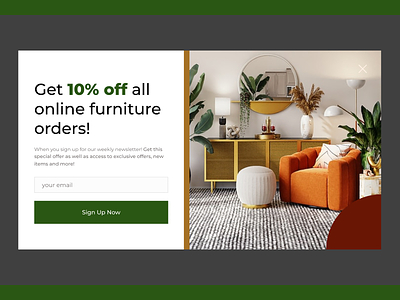 Daily UI 36 - "Special Offer" 100daysofui dailyui dailyui 36 day 36 design discount ui ecommerce ui furniture store ui minimalist ui modal ui natural colors newsletter ui online store ui popup ui special offer special offer ui special offers ui ui design ux