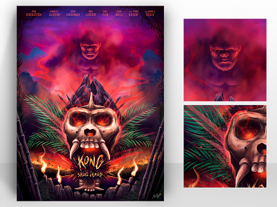 Kong Skull Island Dribbble alternative movie poster colorful digital digital painting digitalart illustration king king kong ladislas poster art poster artwork