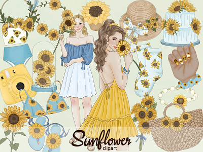 Sunflower Clipart clipart design fashion clipart illustration