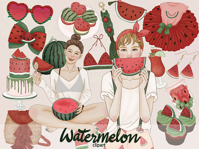 Watermelon Clipart clipart design fashion clipart illustration