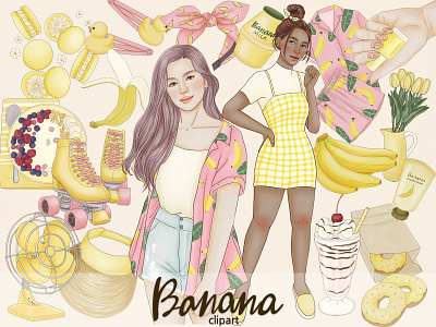 Banana Clipart clipart design fashion clipart illustration