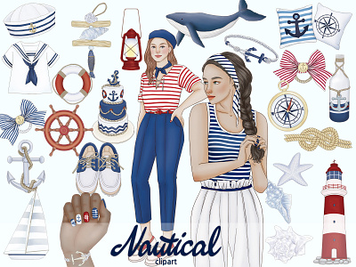Nautical Clipart clipart design fashion clipart illustration