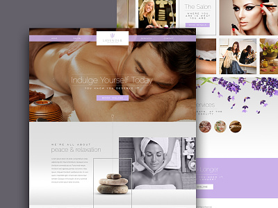 Lavender Spa Salon bliss massage peace relax salon spa ui website