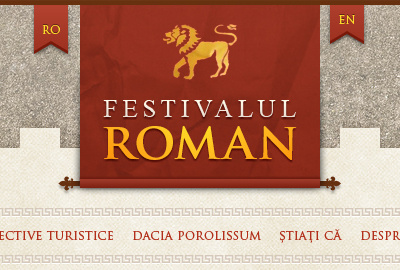 Roman Fest logo navigation roman texture web design