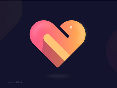 Love + Bird bird logo colorful creative design creative logo logo logo design logo maker love love bird modern logo