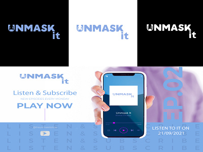 Unmask It Podcast branding design graphic design illustrator logo