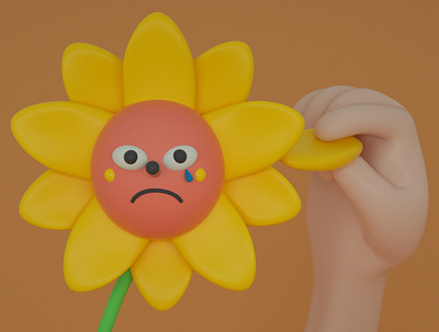 Loves me, Loves me not ... 3d character character design cinema 4d cute design flower illustration render