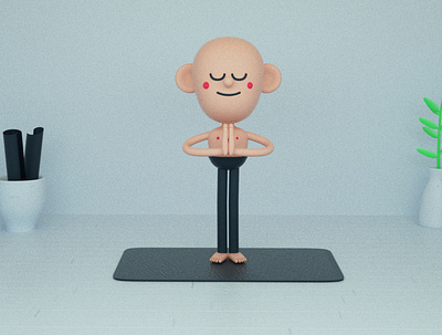 Joel, The Yoga Teacher 36daysoftype 36daysoftype07 3d character character design cinema 4d cute illustration render