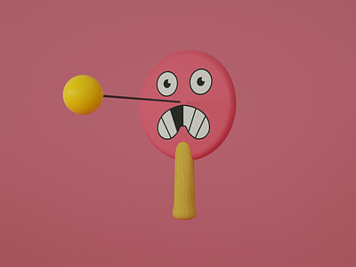 Paddle Ball 3d character character design cute illustration paddle ball render