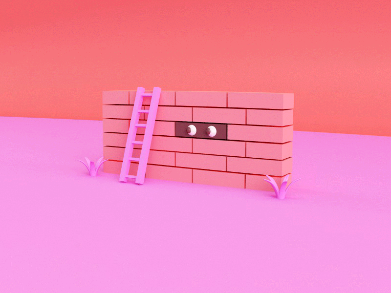 The Wall animation color desert gif illustration pink wall