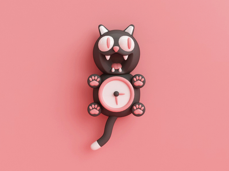 Kit Cat Clock animation clock cute gif illustration kawaii kit cat clock neko