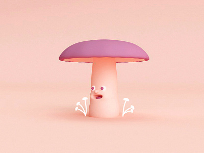 Mushroom 3d cinema 4d cute illustration mushroom photoshop vray
